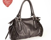 SALE Black Leather Bag, Black Handbag, Shoulder Bag, Black Leather Purse, Leather Satchel Bag