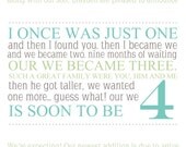 Printable Pregnancy Announcement 'I once was just one'