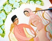 Brunei via London custom wedding portrait
