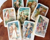 Vintage Christmas Victorian Santa Claus Wafer Papers for Cookies - Edible Images 1