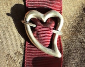 Sterling Silver Medieval Heart Brooch