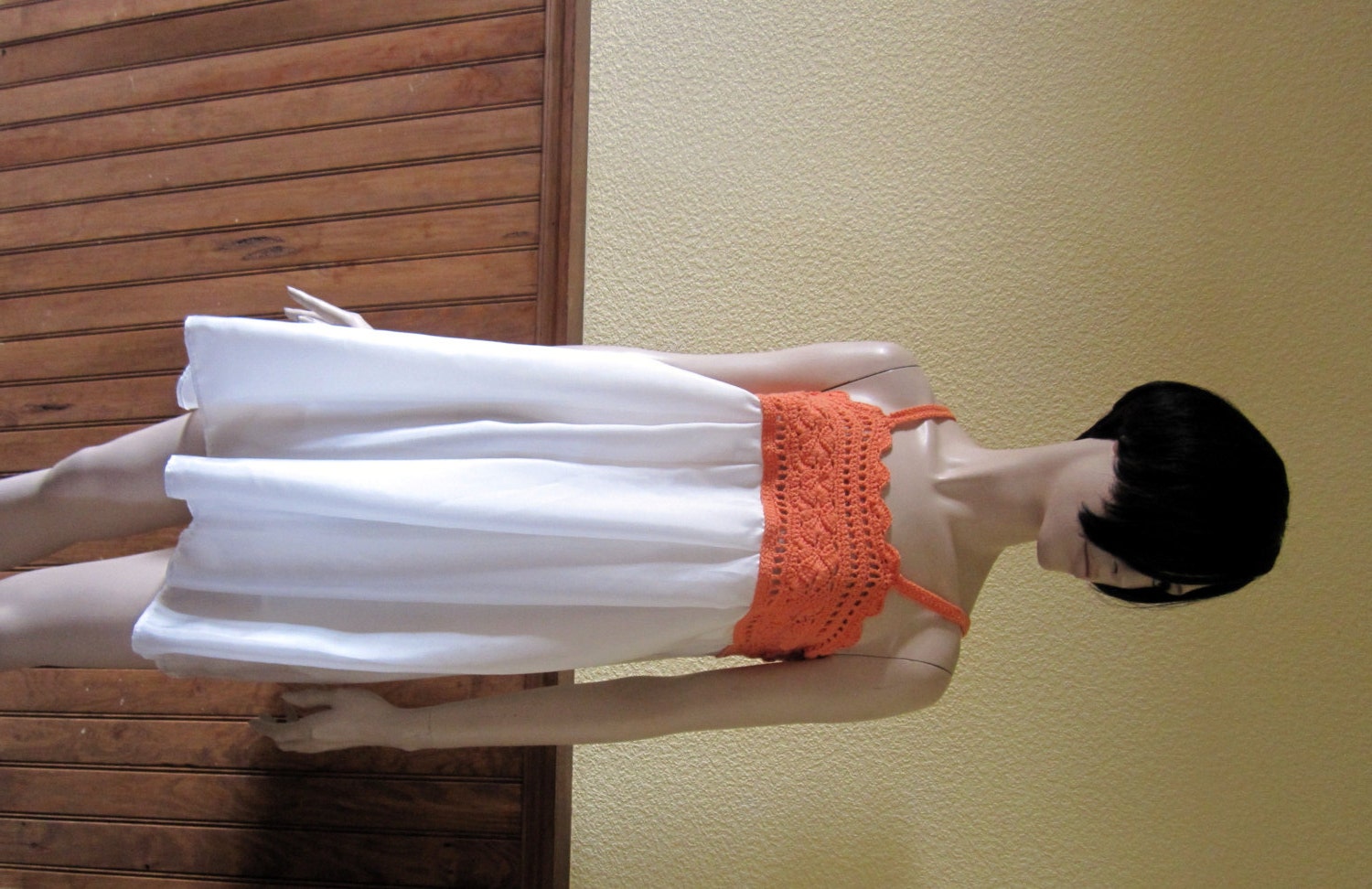 Sun Dress Beach Dress Coverup Crochet and Silk Womens