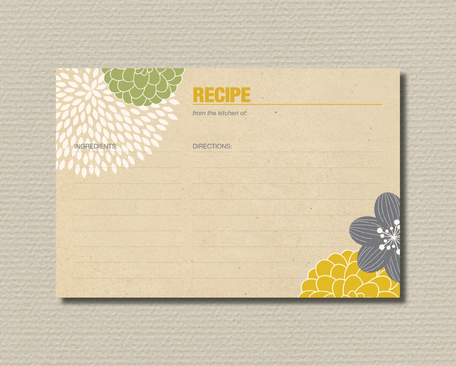 Printable Bridal Shower Invitation Party Pack - Modern Flower Design on rustic background