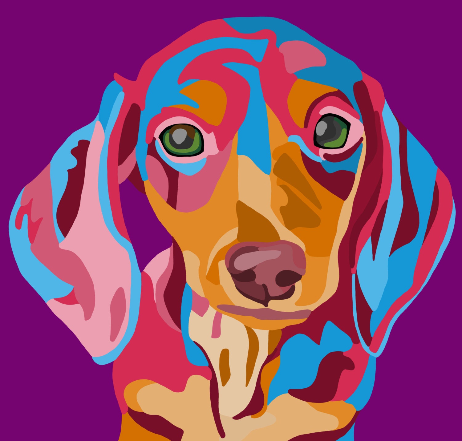 Dachshund Wall Art Digital Print Art 11x14 or by RachelVictoriaArt