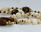 White Brown Wooden Beaded Eyeglass Chain Office Badge Lanyard Necklace id lanyard eyeglass chain eyeglass holder