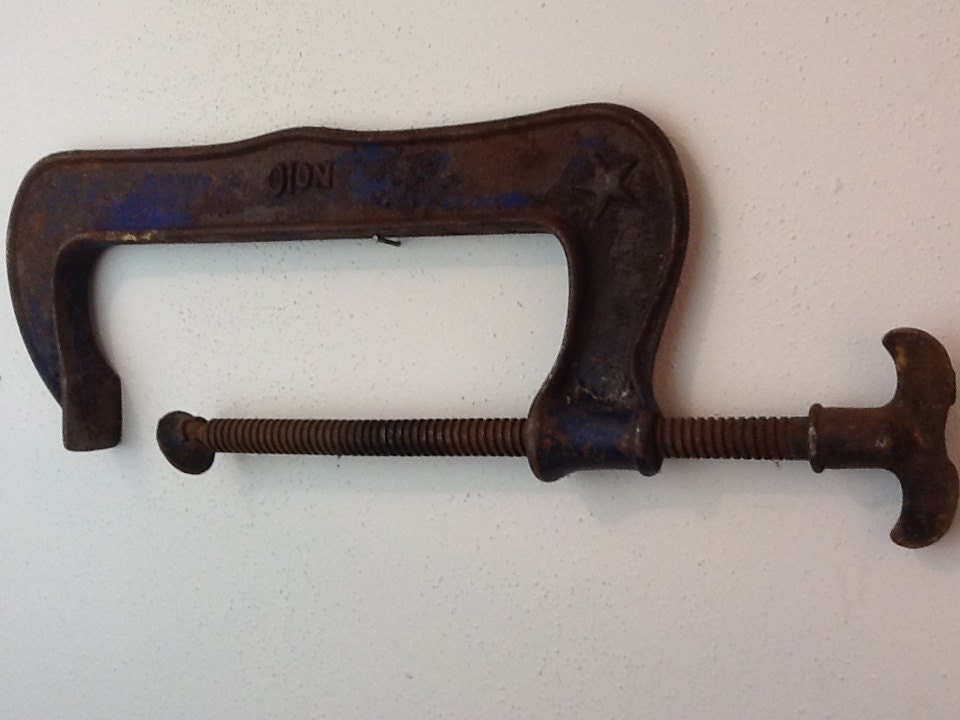 2 Vintage C Clamps Industrial Tools Extra by bestfavoritethings