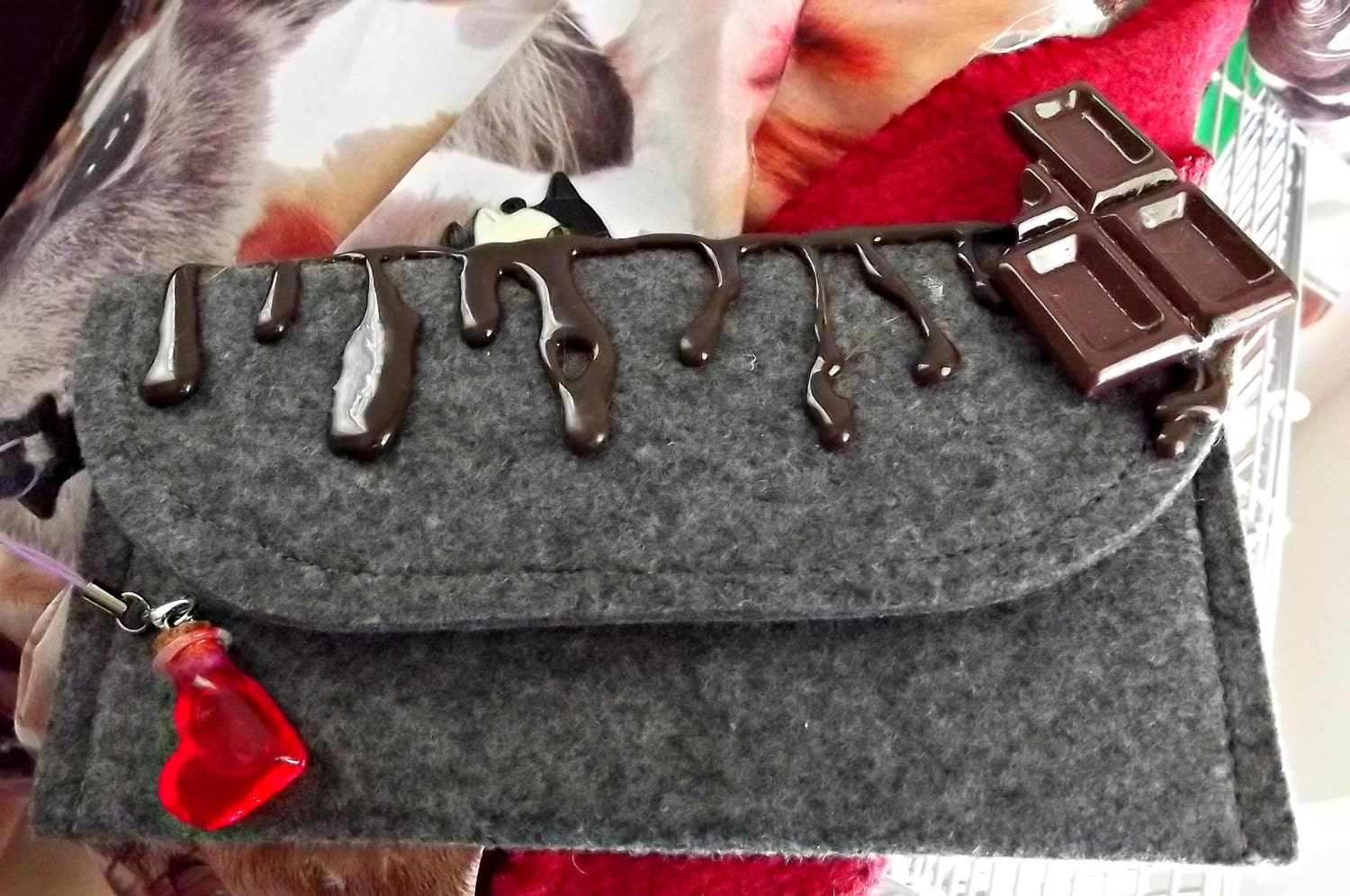 Chocolate clutch bag with free charm