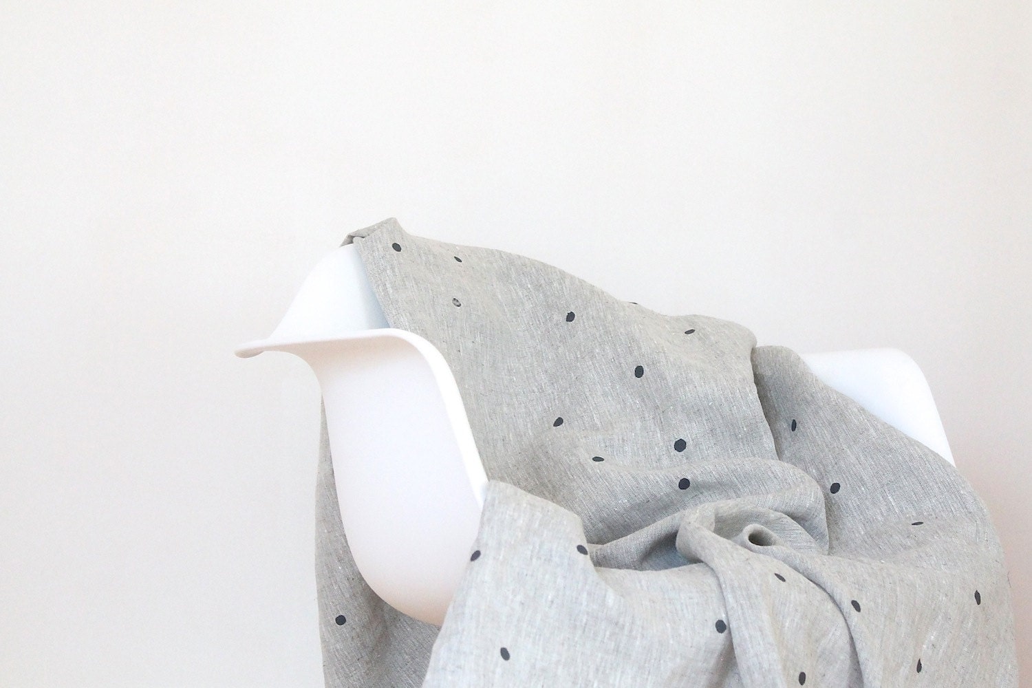 Linen Throw - Charcoal Spots