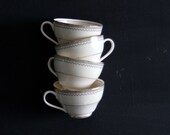 Hollywood Regency Greek Key China Teacup and Saucer Set by Pope Gosser