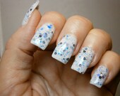 Wife Beater Nail Polish - White Glitter - Full Size 15 ml Bottle