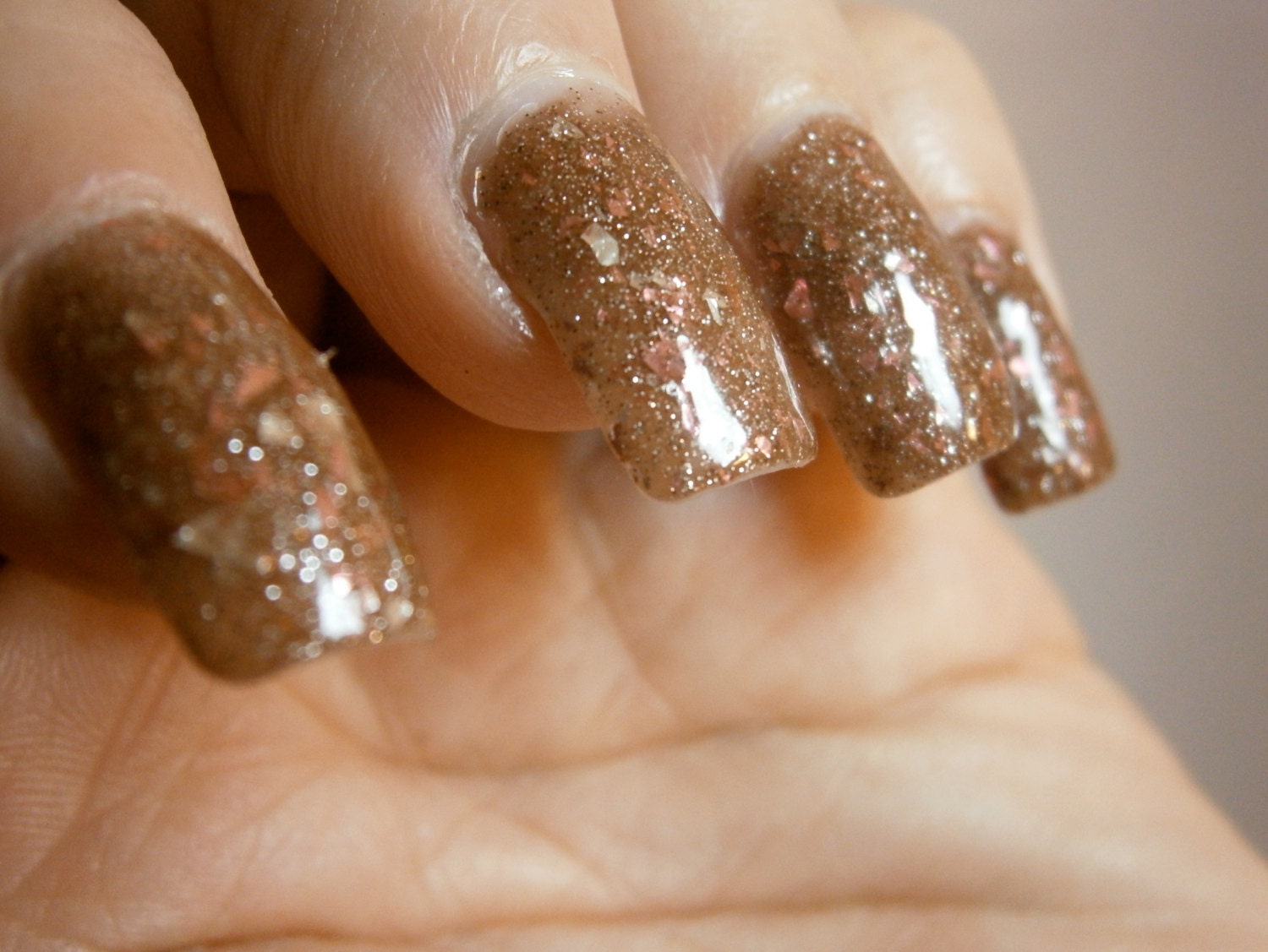 Cheetah Girl Nail Polish- Pink Bronze Shatter Crelly - Full Size 15 ml Bottle