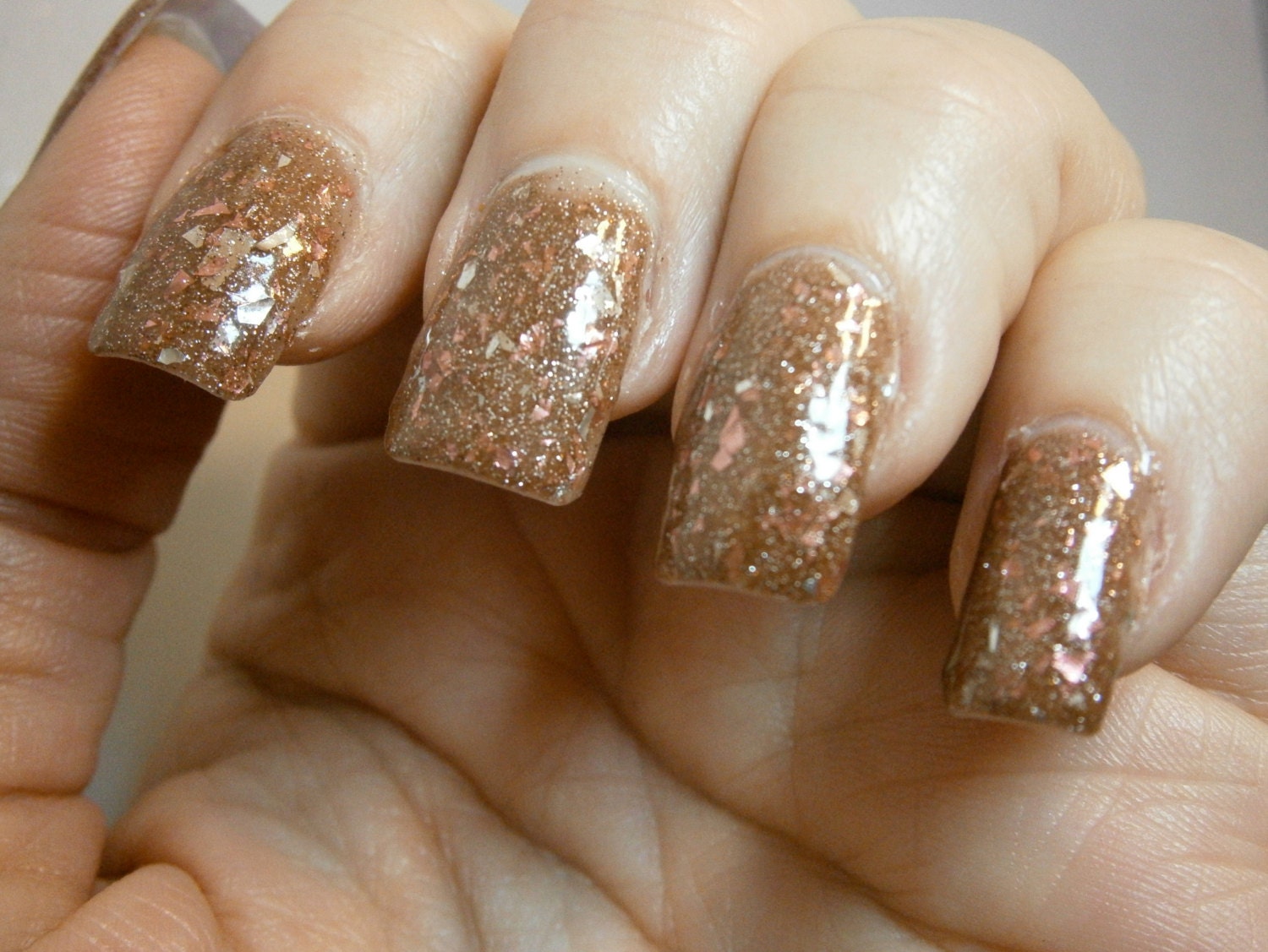 Cheetah Girl Nail Polish- Pink Bronze Shatter Crelly - Full Size 15 ml Bottle