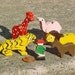 Vintage Wood Animal Toys - Flat Painted Wood Jungle Animals - Zoo Animal Birthday Cake Candle Holders