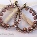 Beaded Wire Wrapped Earrings, Gypsy Bohemian Purple Luster, Vintage Bronze, Dangle Earrings