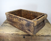 Large Vintage Wooden Crate with Handles