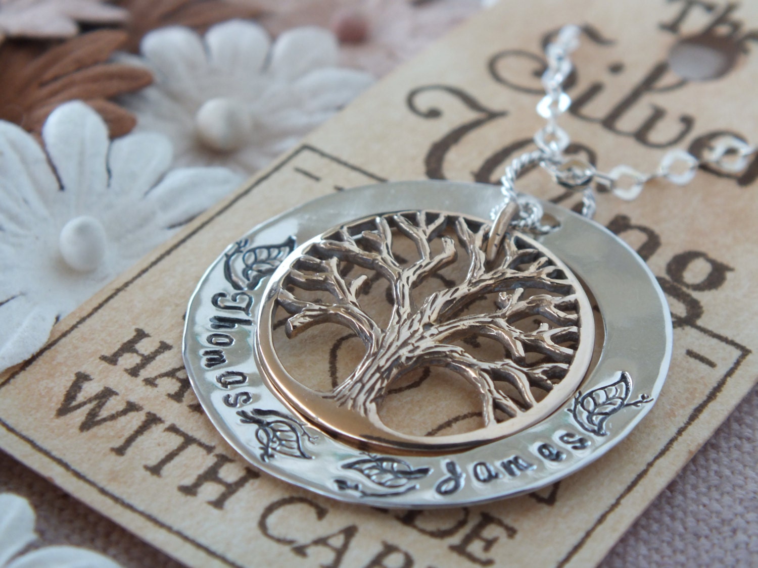 Personalized Necklace Tree Of Life Necklace Mom By Thesilverwing