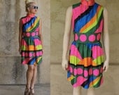 60s MOD MINI op art DRESS