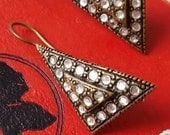Unique -  Antic - Copper and Zircon Earrings