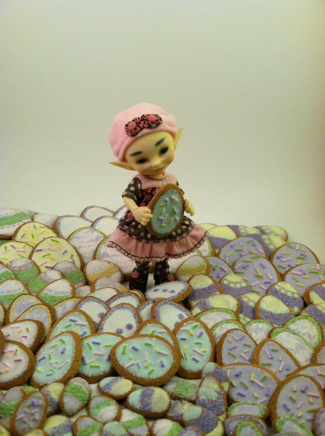 Easter Cookies for Dolls - MEDIUM polymer clay play cookies for Monster High, Barbie, Gene Marshall, LittleFee, MSD, etc.