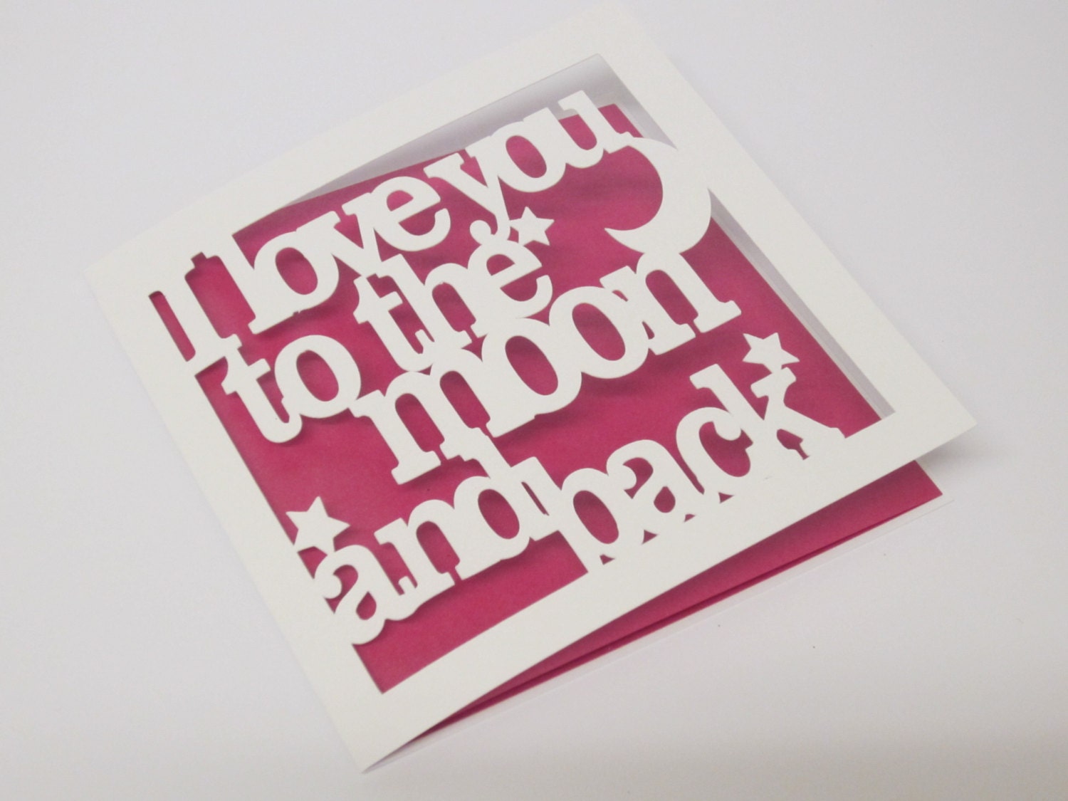 To the moon and back papercut card