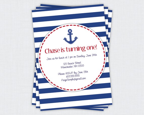 Nautical Collection: Birthday Party or Shower Invitation Il_570xn