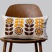 Scandinavian Retro flower 1970 yellow brown  folk Cushion Cover by Gunna Ydri