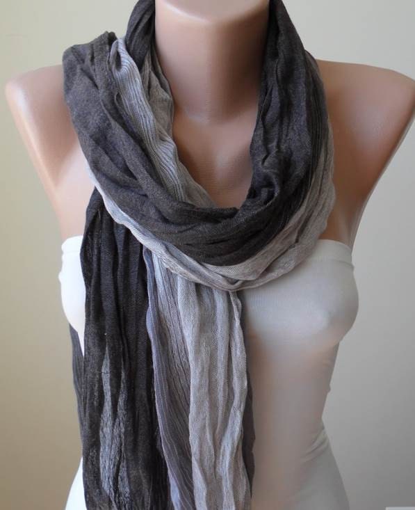 Beige and Light Brown - Soft - Cotton Scarf