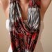 New - Valentine's Day - Gray and Red Infinity Scarf - Jersey Fabric
