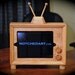 The cherry colored "iPad TV Dock" retro style wooden docking station for iPad Gen 1, 2, 3 and 4