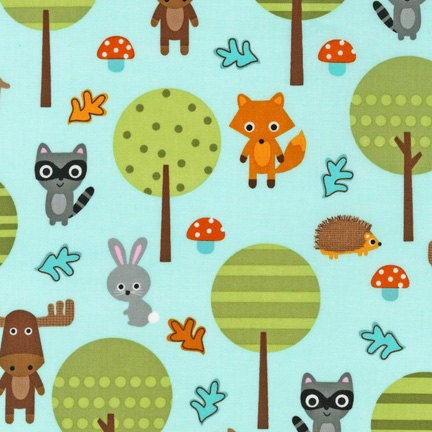 Woodland Pals in Nature from Woodland Pals  by Ann Kelle: Fat Quarter Cut