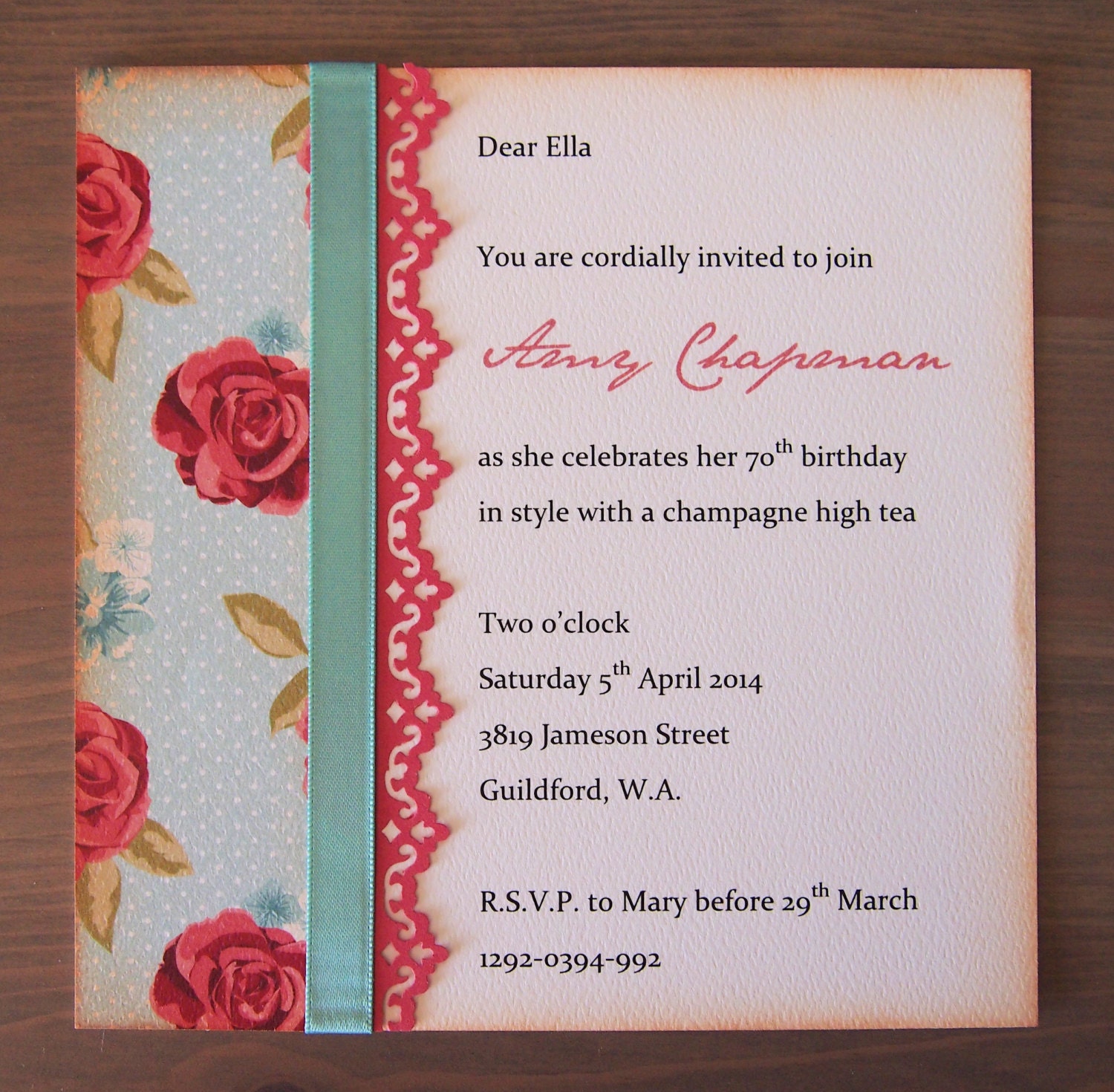 Vintage Garden Party Invitation (Customizable) - SAMPLE ONLY
