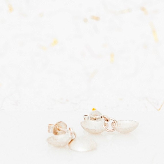 Silver earrings with shells