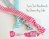New 3 pcs set PRINT Elastic Headbands - You Choose Any PRINT/Color - 14 Print Available - Baby to Adult