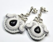 Soutache Earrings. Wedding earrings. Hand Embroidered Soutache Earrings. Soutache. Soutache Jewelry. Oriental Earrings.