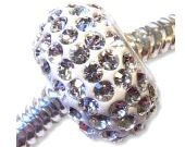 European Charm Bead with Clear Swarovski Crystals Sterling Silver Core Fits Most Brands of European Bead Bracelets