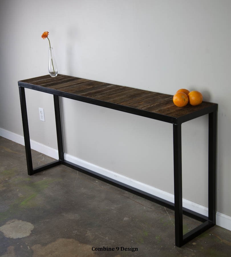 Sofa Table with reclaimed wood. Modern/Urban/Vintage. (Mid century hairpin legs avail.) Console table