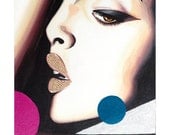 Eeny giclee art print with Swarovski elements and silver burnish