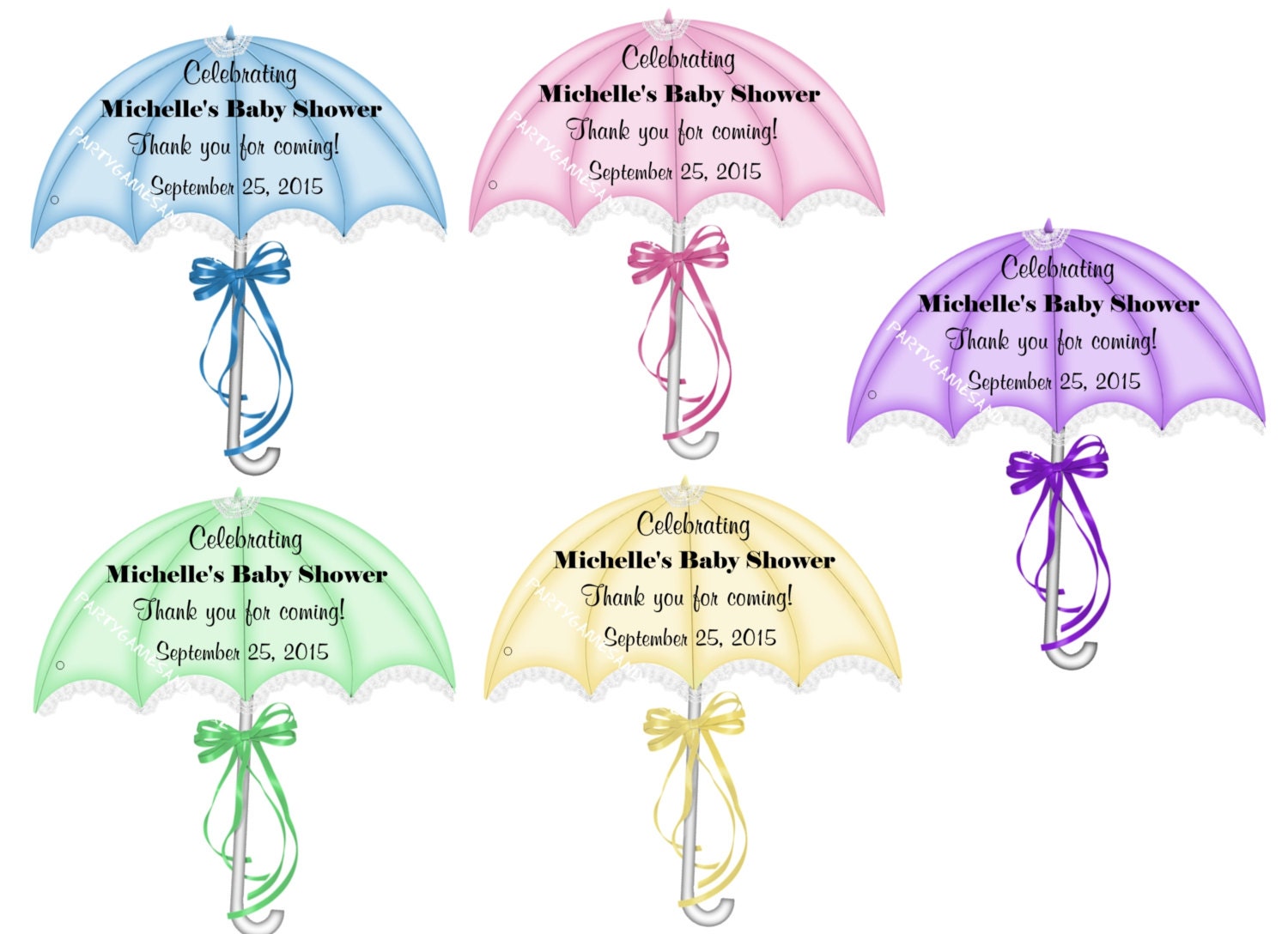Unique Personalized Umbrella Baby Shower by PARTYGAMESANDMORE
