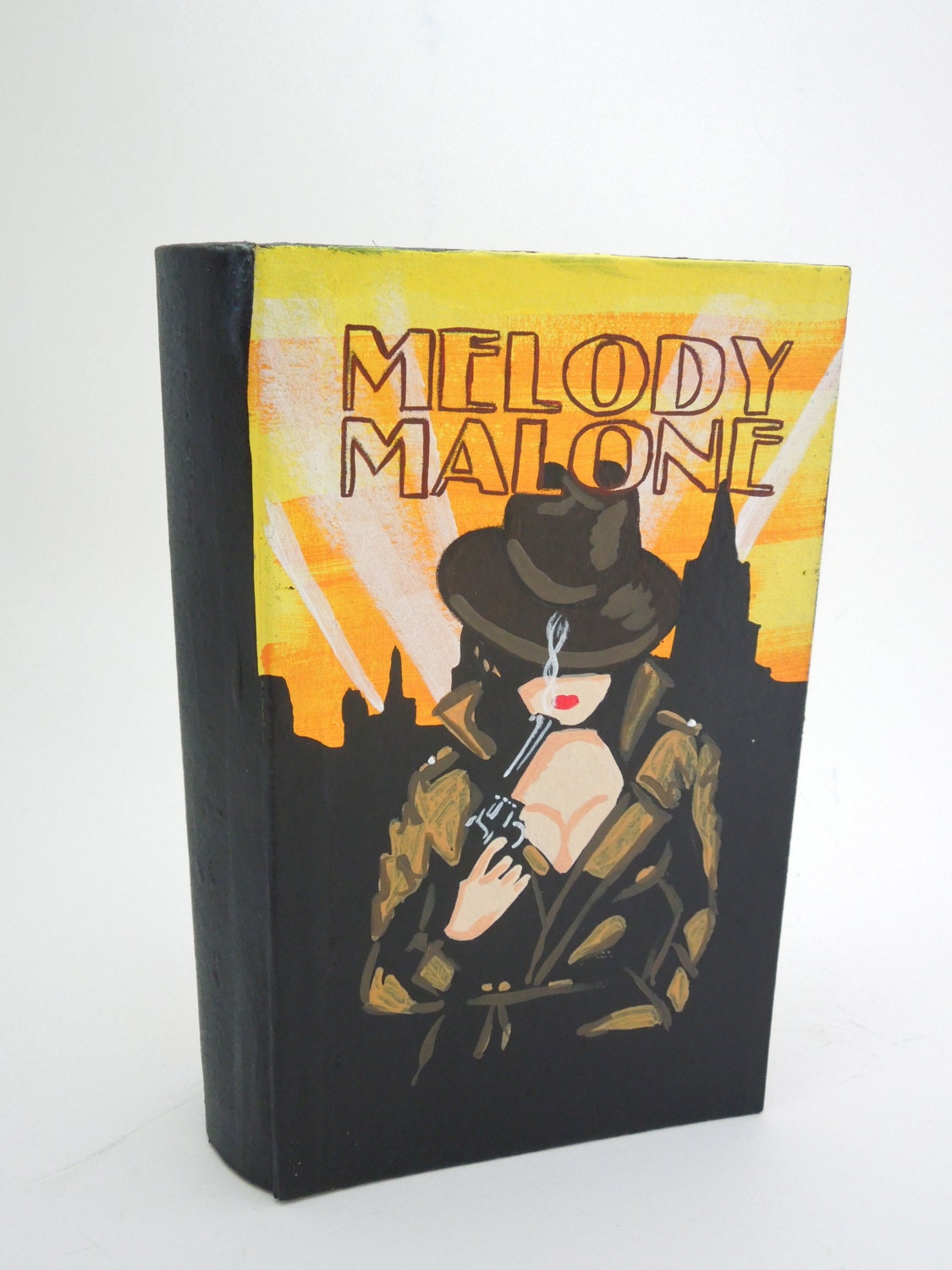 Doctor Who Melody Malone hand painted paper mache book shaped box