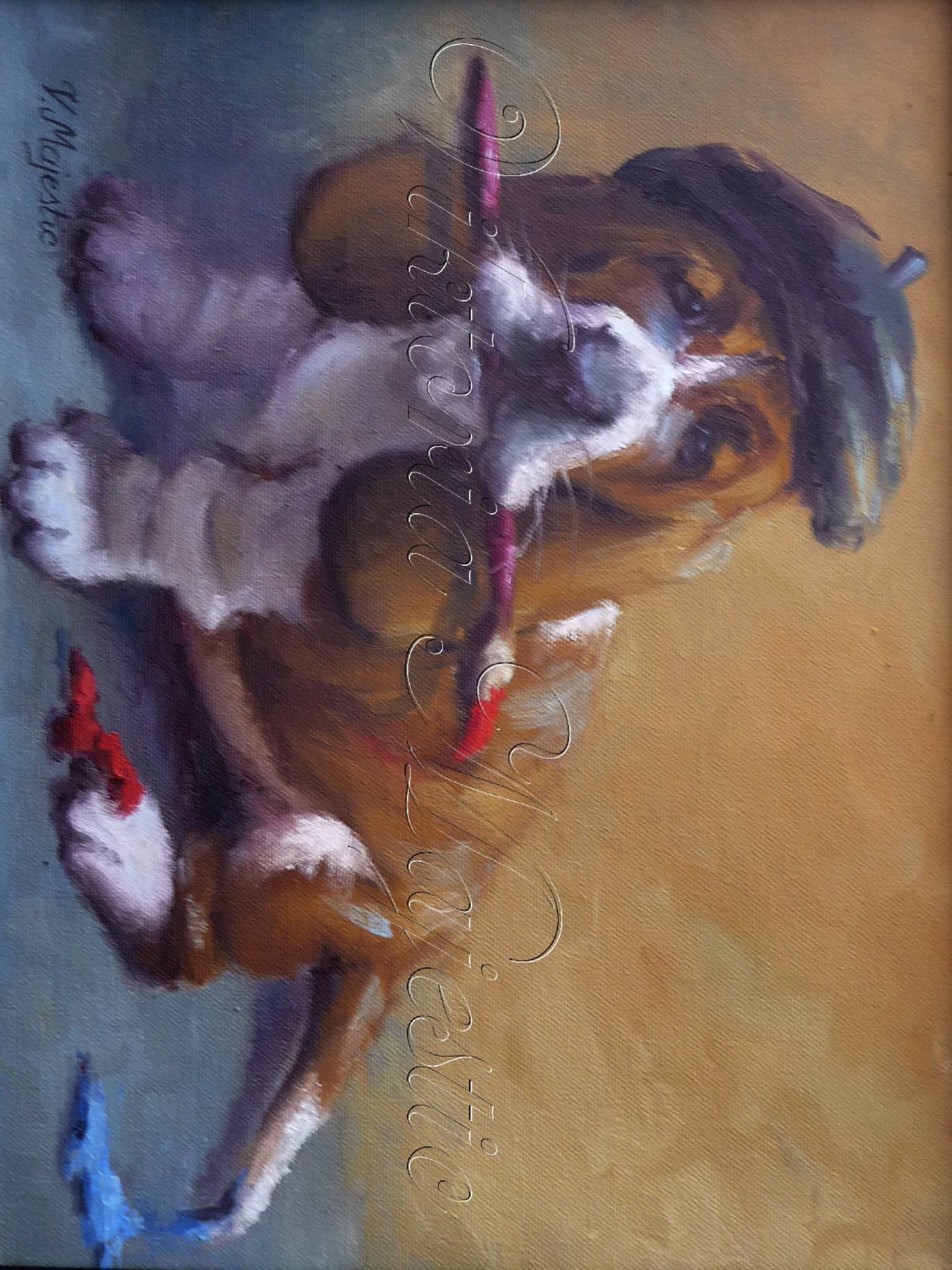 Basset Hound Puppy Dog, 8x10 art  PRINT, enchanted fairy tale animal pet by Viktoria Majestic on Etsy