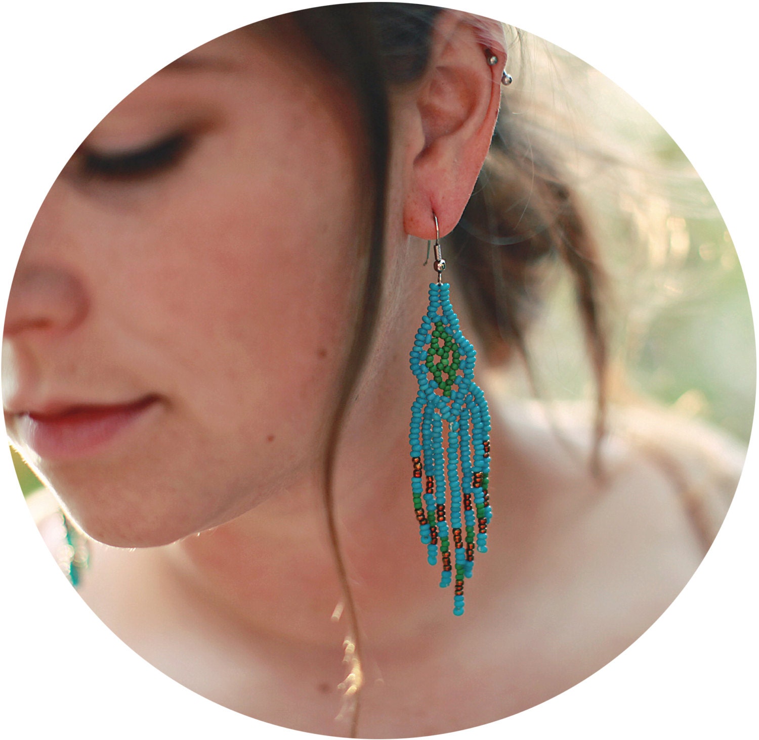 Fringe Beaded Earrings - Long - Eye of Gaia