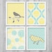 Bird Damask Chevron Digital Printable Wall Art Print 8"x10" Set (Jpeg Files) - INSTANT DOWNLOAD - V202