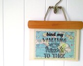 bind my heart....vintage map atlas art print one of a kind HAWAII