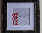 Wedding Date/ Anniversary Date/ Bridal Shower Gift/ Gift For Bride/ Unique Wedding Gift/ Important Date Print