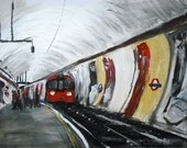 London Underground Wood Green Impressionist Fine Art Original Acrylic Painting