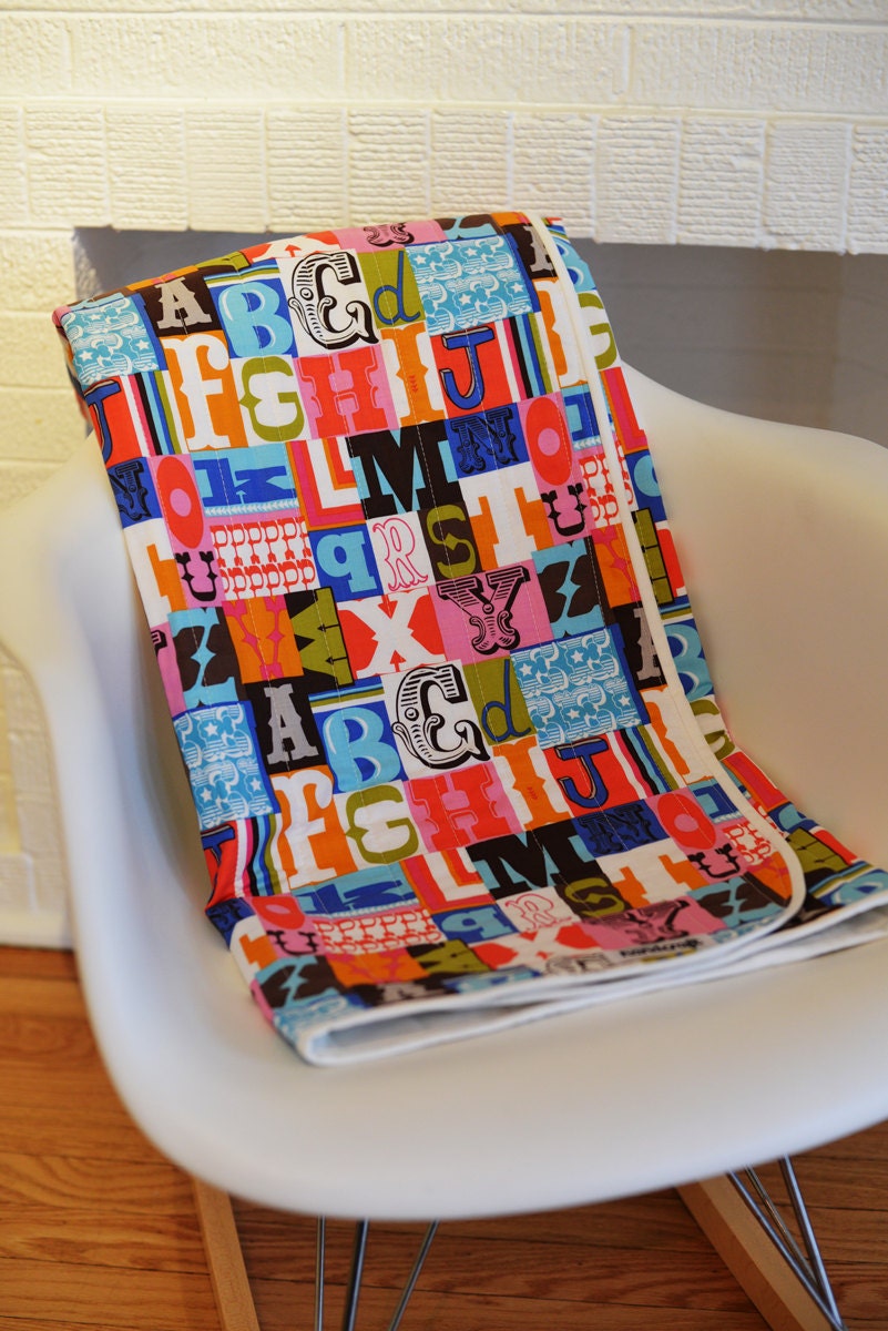 Little Letterpress Quilted Blanket