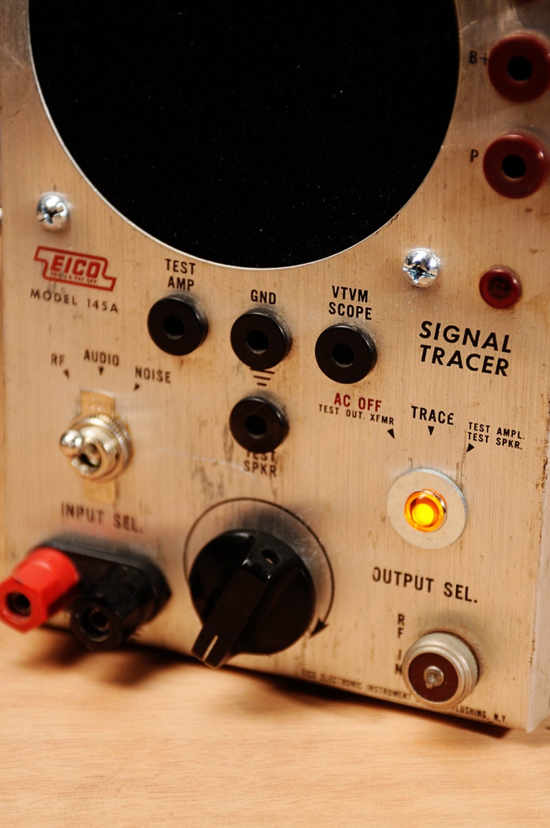 iphone 5 charging station with speaker from vintage radio test equipment
