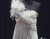 Customized bridal dress/ white chiffon wedding gown