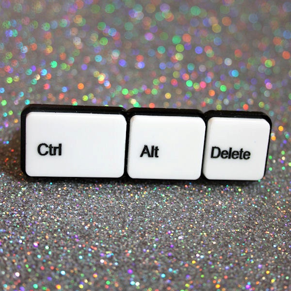 CTRL ALT DELETE knuckleduster ring - laser cut acrylic