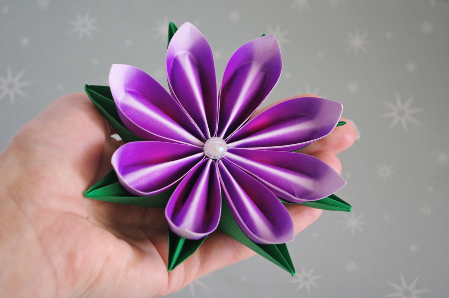 Purple Flower Origami Paper Goods By Waveoflight On Etsy 9288